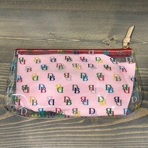 Dooney & Bourke Logo Clear Zipper Cosmetic Bag